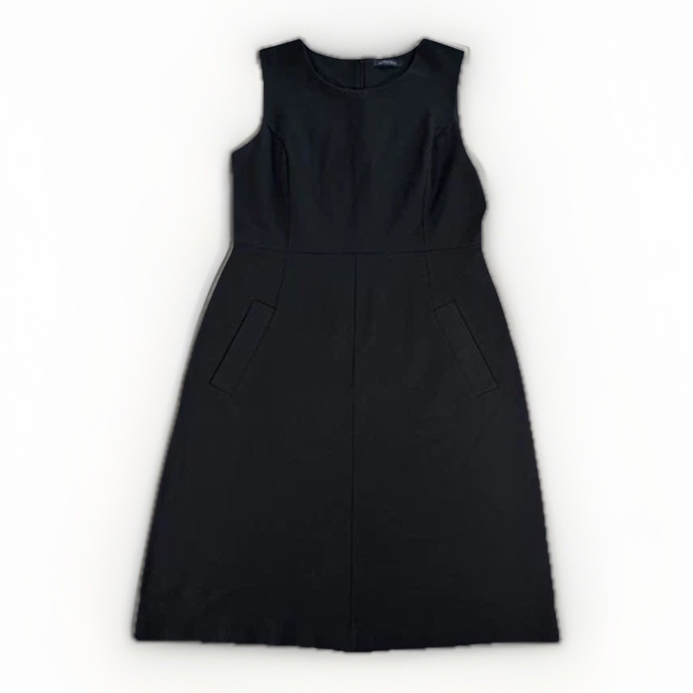 Lands End‎ Sheath Dress Womens 6 Black Sleeveless Ponte Knit Career LBD Wedding